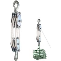 Block And Tackle Rope Pulley Hoist With 6:1 Lifting Power Multifunctional Heavy Duty Pulley System Metal Sheave With 2200 Lbs