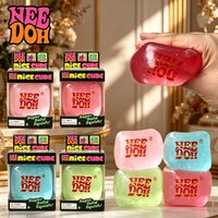 Needoh Nice Cube Squishy Toy Glow in The Dark Slow Rising Squeeze Soft Stress Relief Fidget Sensory Calming Anti-Anxiety Gift