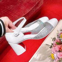 Rhinestone Transparent High Heels One String Sandals Sexy Fashionable Sandals Design Inspired High Heels Exquisite Elegant Shoes