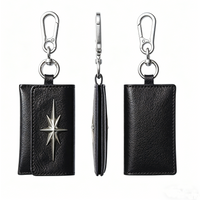 Vintage Star Metal Decor Key Case, Multi-function Waist Bag Card Holder Car Key Holder with Hook for Men Women