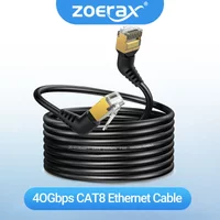 ZoeRax 360° Rotate CAT8 Ethernet Cable 40Gbps 2000MH 32AWG CAT8 Network Cable Internet Lan Cord for Laptops PS5 Router Switch