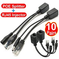 1/3/5/10Pairs POE Cable Passive Power Over Ethernet Adapter POE Splitter RJ45 Injector Power Supply Module 12v For IP Cameras