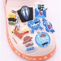 1-8PCS Father's Day Dad I Love You Shoes Charms Accessories Man Popular Buckle Clog Decorations DIY Holiday Gifts
