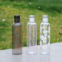 480ML Neue Einfache Bedruckte Wasserflasche Sport-Trinkbecher Große Kapazität Tragbare Plastikbecher Kinder-Schul-Trinkbecher Motivationsbecher