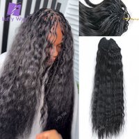 Invisible Crochet Human Hair Braids Extensions Wet and Wavy Pre Separated Burmese Remy Hair Bundles With Loop For Boho Braiding