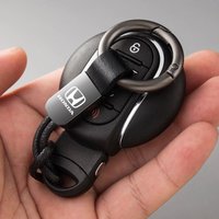 High-grade Cowhide Car Keychain Gift Keyring Pendant For Honda Civic Accord City Vezel CRV Odyssey Pilot Jazz Prelude Insight
