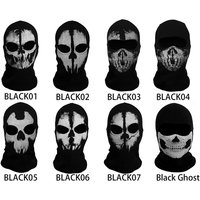 COD Ghost Mask Skull Balaclava MW2 Skeleton Costume Full Head Ski Snood Mask Knitted Windproof Warmer Headwear for Outdoor Sport