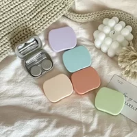 Mini Solid Color Contact Lens Box Contact Lenses Case Girls Travel Holder Storage Eye Container with Tweezer Suction Stick Set
