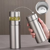 Separates Tea and Water Thermos Cup Bottle with 316 stainless Steel inner and Tritan filter SUS Tea Thermos Keep Cold Hot