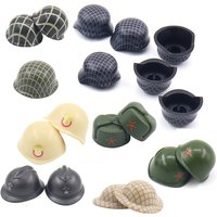 Military WW2 MOC Third Party Printed Helmet Germany Soldier Mini Action Figures Accessories Brick Building Blocks Toy Childrens