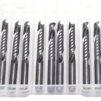 New 10Pcs Cnc Router Bits 3.175 X 22Mm Single Flute Spiral Carbide Cnc Router Bits Milling Cutter