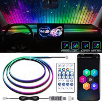 Universal Car Interior LED Ambient Lights USB APP Control Remote RGB Acrylic Guide Fiber Dashboard Symphony Atmosphere Lamp 12V