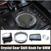 Crystal 4-Piece Gear Shift Knob Stick Handle Kit Start Knob Set For BMW New 5 Series 7 Series iX X3 Crystal Interior Accessories