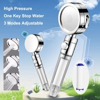 Upgrade 3 Speed Adjustable Shower Head with Filter Stop Button Water Saving High Pressure Shower Head for Bathroom Accessories