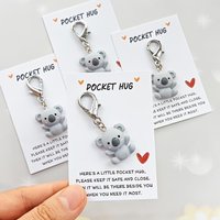 1-100 Pcs Kangaroo Keychain Pocket Hug - Resin & Stainless Steel Adorable Bag Charm, Perfect for Weddings, Birthdays, Anniversa