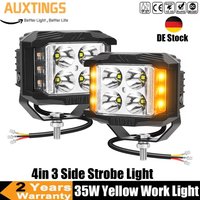 4 Zoll 35W Shooter 2-Farben LED-Arbeitsscheinwerfer, Gelber Stroboskop-/Blitz-Fahrscheinwerfer für Offroad-Fahrzeuge, Boote, UTV, ATV, SUV, 4WD, Traktoren