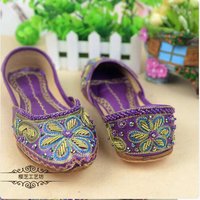 Pakistan Women Shoes Flat Embroider Spring Nepal Dance Folk