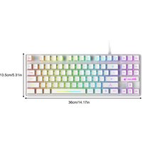 Wired Backlit Keyboard Universal 87-Key Mechanical Keyboards Ergonomic Computer Accessories White, Single Color