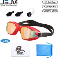 JSJM New Swimming Goggles HD Anti-Fog Professional Swimming Glasses Silicone Anti-UV Adjustable Swimming Goggles Adults Unisex