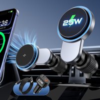 QI2 25W Magnetisches kabelloses Auto-Ladegerät mit 63W Auto-Ladegerät für iPhone 17 16 15 Pro Max MagSafe Auto-Handyhalterung Schnell