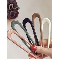 5pcs Solidcolor U Shaped Hair Sticks For Women Girls Party Side Hair Accessories