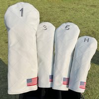 1pc/4pcs Driver/Fairway/Hybrid Headcover - Simple American Flag Design Style Golf Club Cover, Fashionable Golf Head Cover,