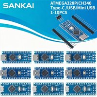 1-10PCS With the bootloader compatible Nano controller for arduino CH340 USB driver 16Mhz ATMEGA328P Type-C / Mini USB Nano 3.0