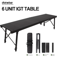 Dotwise Outdoor Camping IGT 6 Unit Table Portable Aluminum Alloy Ultralight Fold Camping Tactical Desk BBQ Picnic IGT Table