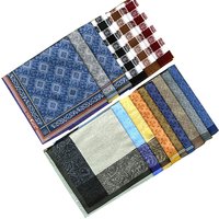 3Pcs 43x43cm Vintage Classic Plaid Printed Men Handkerchiefs Pocket Hankies Soft Cotton Sweat Square Towels Wedding Party Gift