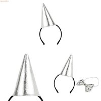 Q5WE Tin Man Hat Hairband Bowtie Roleplay Costume Accessory For Halloween Theme Parties Adult Unisex Adjustable Hairband