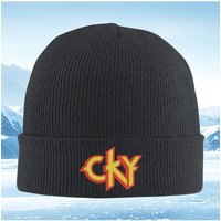 AliExpress CKY logo yellow red bold design Men Women Unisex Knitted Hat Beanie Pullover Cap Winter Thermal Warm Christmas Outdoor Cycling H