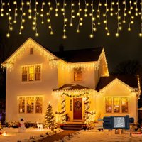Zewnętrzne dekoracyjne lampki LED IP44, świąteczne lampki w kształcie lodu, wodoodporne, 8 trybów, timer, wtyczka EU, do dekoracji na przyjęcia, wesela, kempingi i święta.
