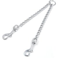 2 Dogs Leash Heavy Duty Stainless Steel Double Dog Coupler Twin Lead 2 Way for Two Pet Dogs Walking Leash Large Dog Safety Chain