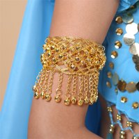 Bohemian Tassel Pendants Charm Upper Bracelet Arm Chain Metal Hollow Out Geometric Pattern Retro Arm Cuff Bangle Body Bracelets