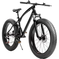 %a Fat Tire Mountain Bike, 26-inch wheels, 21 speed, high carbon steel frame, dual disc brakes, front suspension anti-skid bike