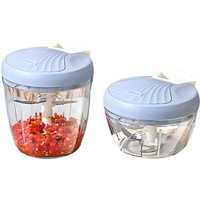 Manual Pull Food Chopper Stainless Steel Blade Rotate Garlic Press Meat Mincer Multifunctional Kitchen Accessory