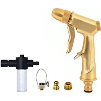 High-Pressure Brass Nozzle Water Gun Garden Hose Sprayer For Gardening Lawn Watering Car Washing Multi-Purpose Cleaning Tool