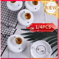 1/4PCS 220V E27 Screw Lamp Stand Light Bulb Socket Holder Adapter Base Cap Socket White Ceiling Light Lamp Bulb Fixing Base