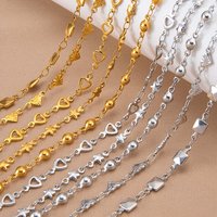 1 Meter Stainless Steel Hollow Love Heart Star Ball Square Cable Chains for DIY Necklace Bracelet Jewelry Making Supplies