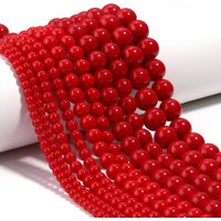 4/6/8/10/12mm Red Coral Jades Stone Beads Round Loose Spacer Beads For DIY Sewing Clothing Decoration Handmade Craft Accessories