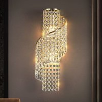 Luxurious Golden Crystal Wall Lamp - Led Wall Lamp. Suitable For Living Room, Bedroom, Corridor And Home Decoration.