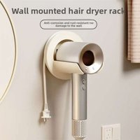 Punch-Free Hair Dryer Holder Suction Cup Wall Mount Bracket Bathroom Space Saving Storage Rack for Home Salon