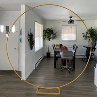 Support d'arrière-plan en forme d'arc de mariage, cercle en fer, rond, pour pelouse extérieure, fleur de mariage, porte, ballon d'anniversaire, décor de fête, livraison directe