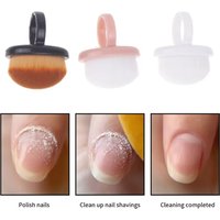 Adjustable Oval Nails Art Dust Brush Gel Dust Cleaning Plastic Ring-shaped Brush DIY Manicure Tools Buckle Brush