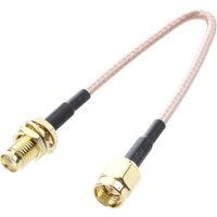SMA female SMA male F / M antenna connection cable adapter black + gold
