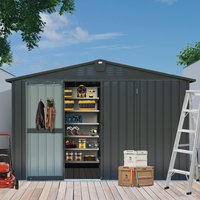 AliExpress NONE Metal Tool Sheds Storage House with Lockable Double Door,Large Bike Shed Waterproof for Garde,Domi Outdoor Storage Shed 10x8 FT