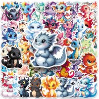 50/100PCS Cartoon Cute Flying Dragon Stickers Cartoon Western Dinosaur Cubs Cute Animal Waterproof Decoration DIY Computer Stick
