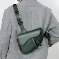Simple Saddle Bag For Men Fashion Brand Crossbody Bag Zipper Shoulder Bag Lightweight Purse For Men Solid Color Casual Chest Bag