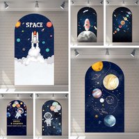Astronaut Theme Arch Stand Party Backdrops Universe Starry Sky Children Birthday Decoration Photography Background Customization