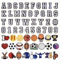 50Pcs Sports Letters Numbers Charms for Crocs Charms Shoe Decorations,Basketball Baseball Hockey Softball Soccer Football Gift